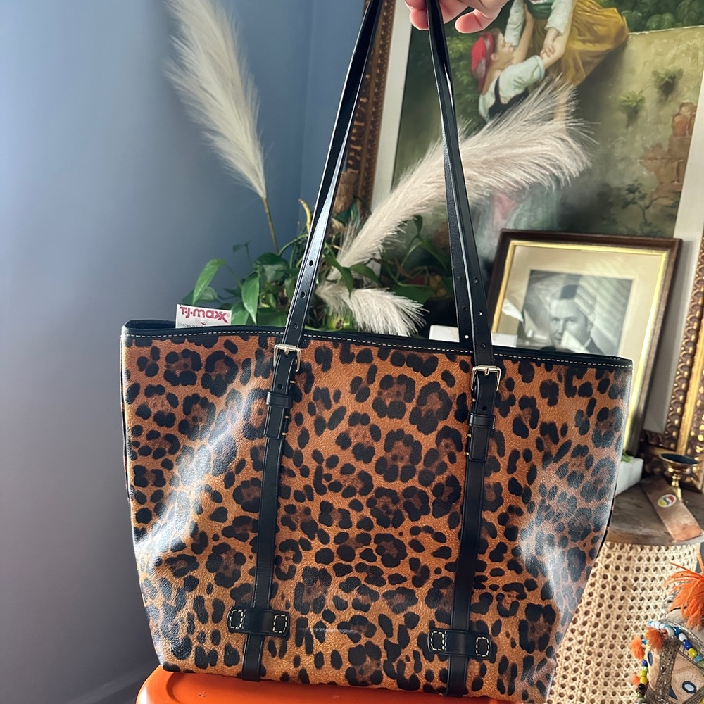 Dooney & Bourke Cheetah Print Tote with Black Accents - Picture 2 of 3